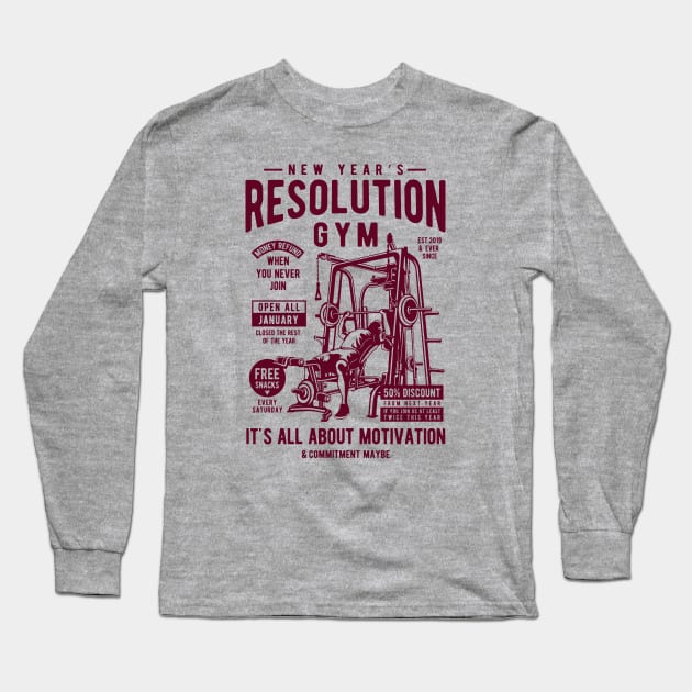 NEW YEAR'S RESOLUTION GYM Long Sleeve T-Shirt by manospd